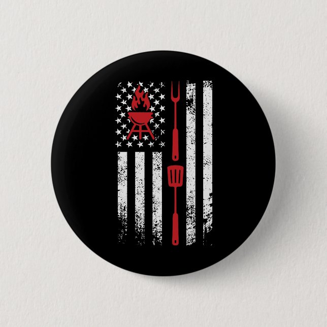 Funny Bbq Design Meat Smoking  6 Cm Round Badge (Front)