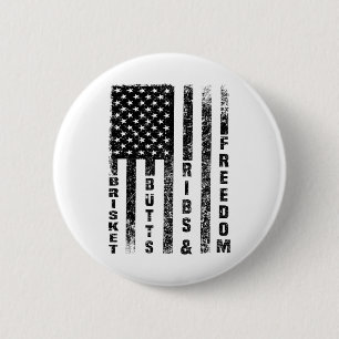 Funny Bbq Funny Brisket Butts Ribs And Freedom Bbq 6 Cm Round Badge