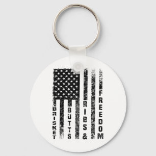 Funny Bbq Funny Brisket Butts Ribs And Freedom Bbq Key Ring