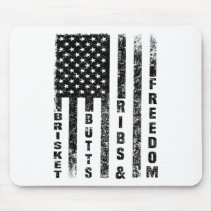 Funny Bbq Funny Brisket Butts Ribs And Freedom Bbq Mouse Pad