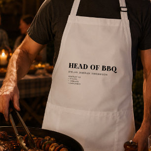 Funny BBQ Gift for Dad Head of BBQ Father's Day Standard Apron