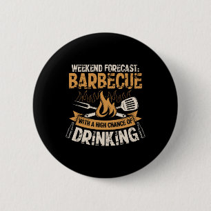 Funny Bbq Grill Chef Grilling Master Rbecue Lover 6 Cm Round Badge