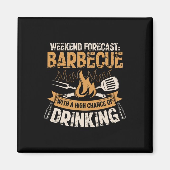 Funny Bbq Grill Chef Grilling Master Rbecue Lover  Magnet (Front)