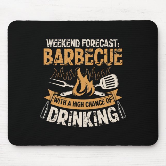 Funny Bbq Grill Chef Grilling Master Rbecue Lover  Mouse Pad (Front)