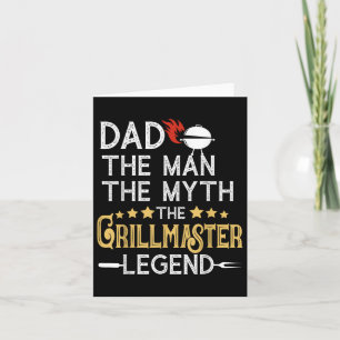 Funny Bbq Grill Dad The Man The Myth The Legend Fa Card