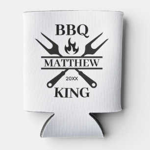 Funny BBQ Grill Master Personalised Barbecue King Can Cooler