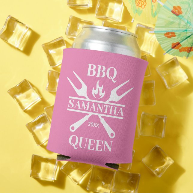 Funny BBQ Grill Master Personalised Barbecue Queen Can Cooler (In Situ Summer)