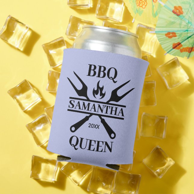 Funny BBQ Grill Master Personalised Barbecue Queen Can Cooler (In Situ Summer)