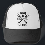 Funny BBQ Grill Master Personalised Barbecue Queen Trucker Hat<br><div class="desc">Funny BBQ Grill Master Personalised Barbecue Best</div>