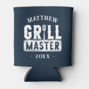Funny BBQ Grill Master Personalized Barbecue King Can Cooler