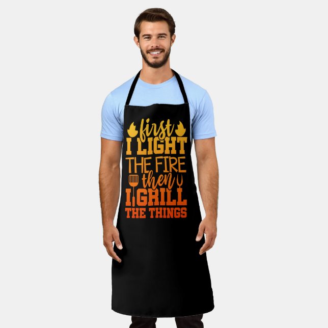 Funny BBQ Grill Quote Apron (Worn)