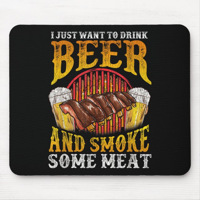 Funny Bbq Griller Dad Bbq Men Meat Barbeque  Mouse Pad (Front)