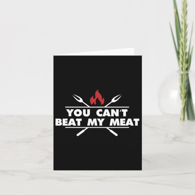 Funny Bbq Grilling Chef Meat Humour  Card (Front)