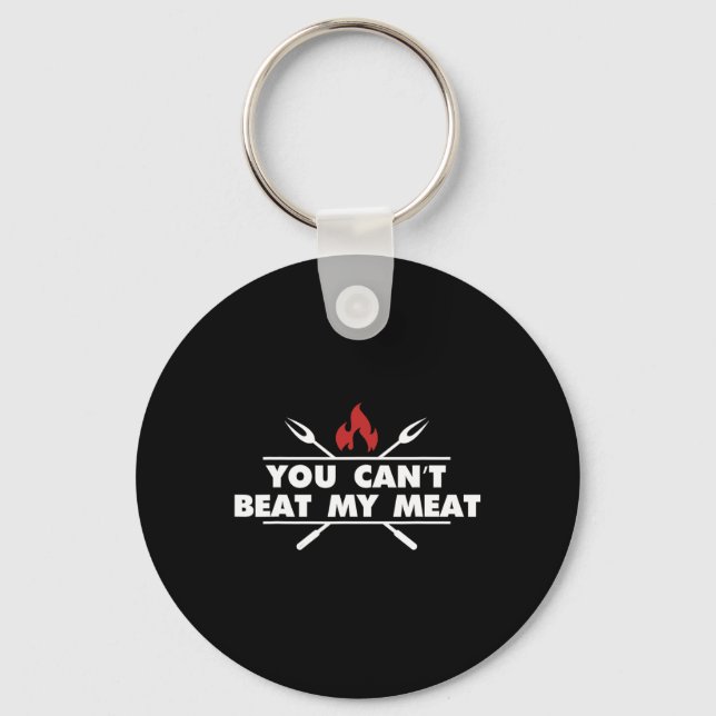 Funny Bbq Grilling Chef Meat Humour  Key Ring (Front)