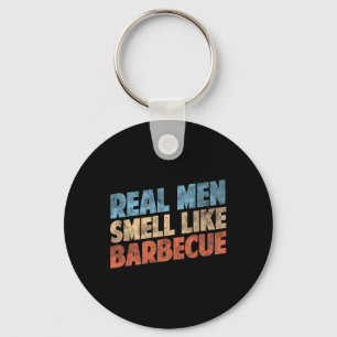 Funny Bbq Grilling Lovers Real Men Smell Like Rbec Key Ring