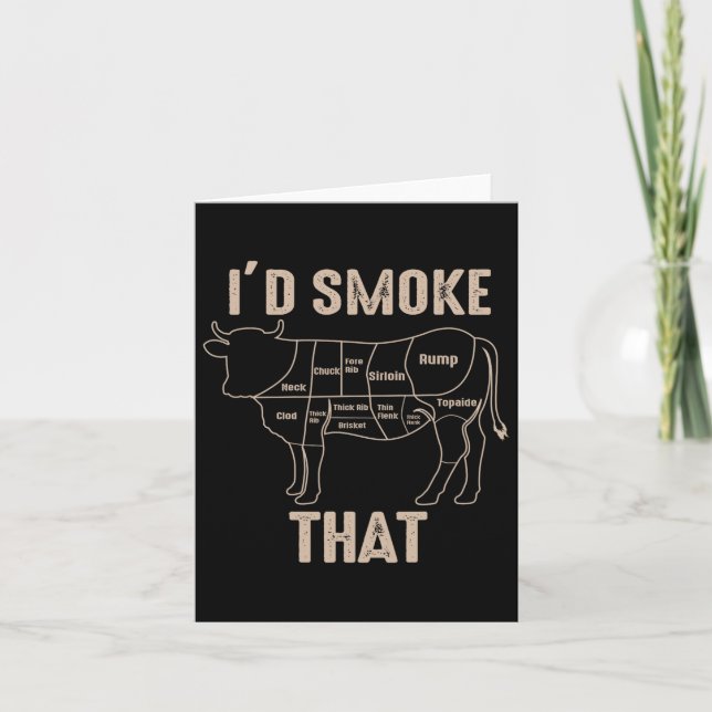 Funny Bbq Grilling Quote Cow  Card (Front)