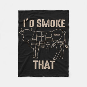 Funny Bbq Grilling Quote Cow  Fleece Blanket