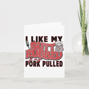 Funny Bbq Grilling Quote Pig Pulled Pork Men Women Card