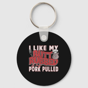 Funny Bbq Grilling Quote Pig Pulled Pork Men Women Key Ring