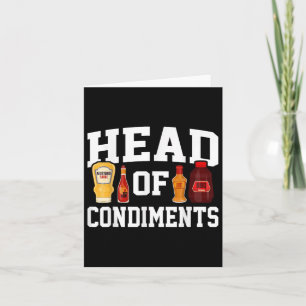 Funny Bbq Head Of Condiments Barbecue Gifts Grilli Card