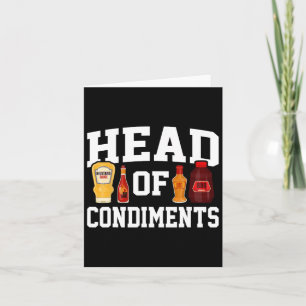 Funny Bbq Head Of Condiments Rbecue Gifts Grilling Card