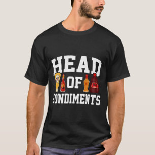 Funny Bbq Head Of Condiments Rbecue Gifts Grilling T-Shirt