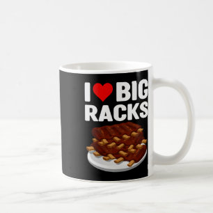 Funny Bbq I Love A Big Rack Red Heart Ribs Pitmast Coffee Mug