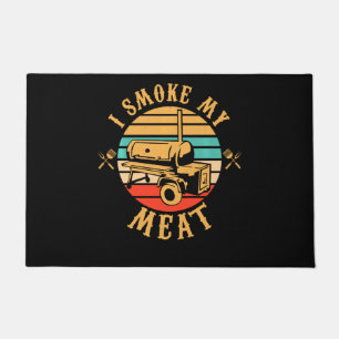 Funny BBQ Lover Gifts   I Smoke My Meat Smoker BBQ Doormat