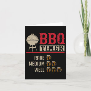 Funny Bbq Meat Cooking Timer Beer Grill Chef Rbecu Card