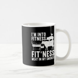 Funny Bbq Meat Smoking Art For Men Women Barbeque Coffee Mug