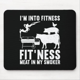 Funny Bbq Meat Smoking Art For Men Women Rbeque Gr Mouse Pad