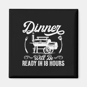 Funny Bbq Men Smoking Meat Smoker Grilling Barbecu Magnet