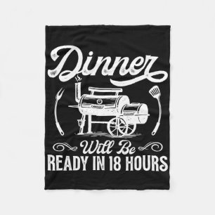 Funny Bbq Men Smoking Meat Smoker Grilling Rbecue Fleece Blanket