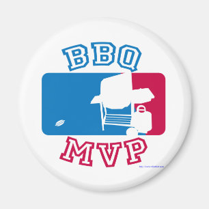 Funny BBQ MVP Grilling Fun Sporty Logo Magnet