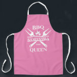 Funny BBQ Personalised Barbecue Queen Apron<br><div class="desc">Funny BBQ Grill Master Personalised Barbecue Best</div>