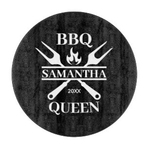 Funny BBQ Personalised Barbecue Queen Apron Cuttin Cutting Board