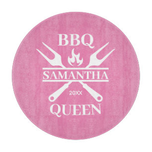 Funny BBQ Personalised Barbecue Queen Apron Cuttin Cutting Board