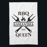 Funny BBQ Personalised Barbecue Queen Apron Cuttin Tea Towel<br><div class="desc">Funny BBQ Grill Master Personalised Barbecue Best</div>