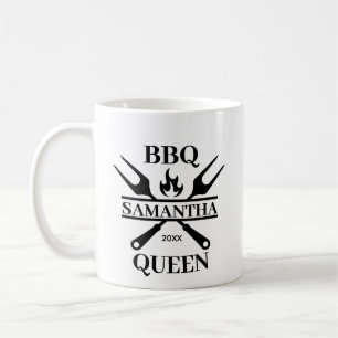 Funny BBQ Personalised Barbecue Queen Coffee Mug