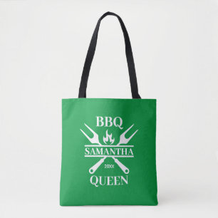 Funny BBQ Personalised Barbecue Queen Tote Bag