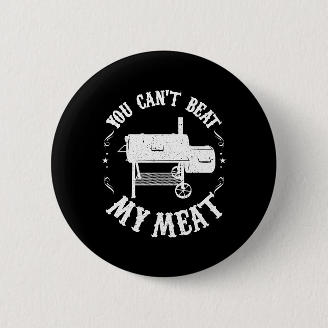 Funny Bbq Pit Reverse Flow Smoker Accessory Dad Gr 6 Cm Round Badge (Front)
