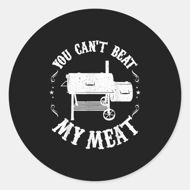 Funny Bbq Pit Reverse Flow Smoker Accessory Dad Gr Classic Round Sticker (Front)