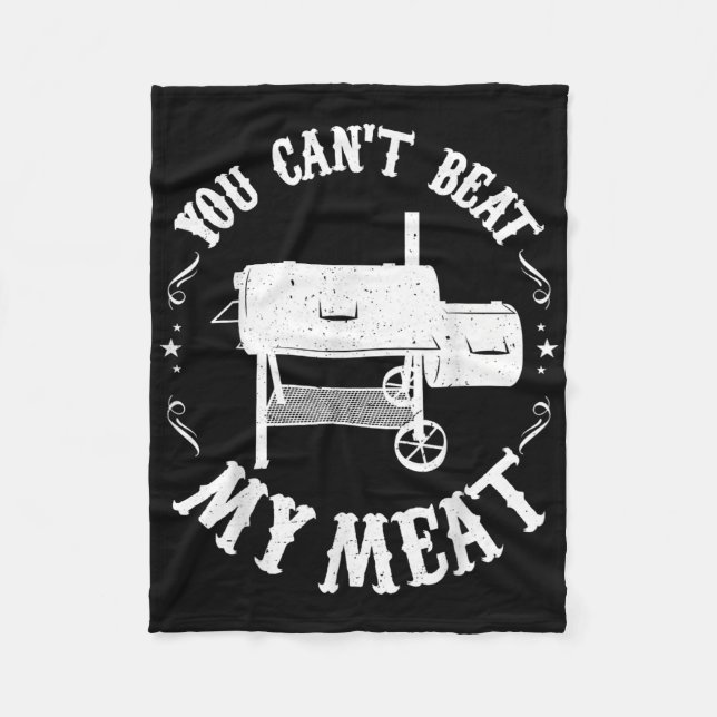 Funny Bbq Pit Reverse Flow Smoker Accessory Dad Gr Fleece Blanket (Front)