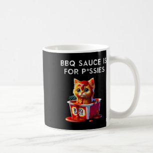 Funny Bbq Sauce Cat Humour Kitten Lover Gift Grill Coffee Mug