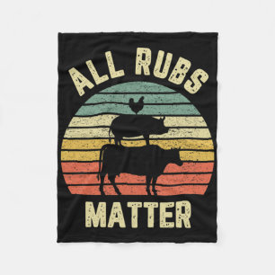 Funny Bbq Shirt All Rubs Problem Retro Rbeque Gril Fleece Blanket