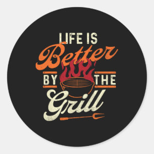 Funny Bbq Shirts Life Is Better  Classic Round Sticker