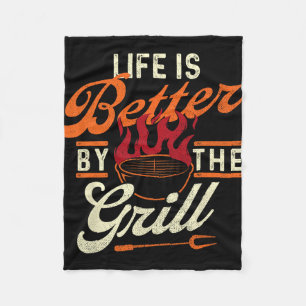 Funny Bbq Shirts Life Is Better Fleece Blanket