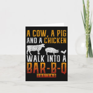 Funny Bbq Smoked Meat Pork Grilling Bar Gift Barbe Card
