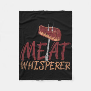Funny Bbq Smoked Meat Steak Gift Idea Barbecue Fleece Blanket