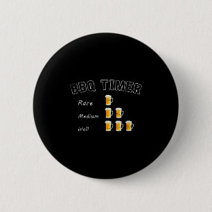 Funny Bbq Smoked Steak Beer Drinking Gift Barbecue 6 Cm Round Badge